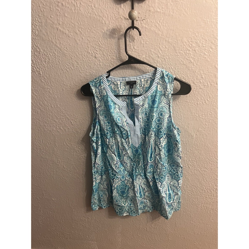 Talbots Women Blue Sleeveless Pullover Shirt Size MP